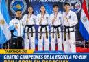 Cuatro campeones de la Escuela Po-Eun brillaron en Paraguay y llevaron el nombre de Avellaneda y Fortín Olmos al podio